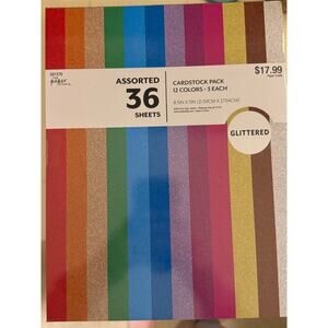 Glitter scrapbook paper - New - 36 sheets